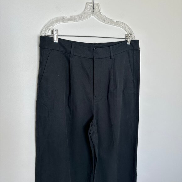 Madewell Women's The Slouchy Straight Pant Black Size 14 Drapey Twill Pleated - Picture 5 of 11